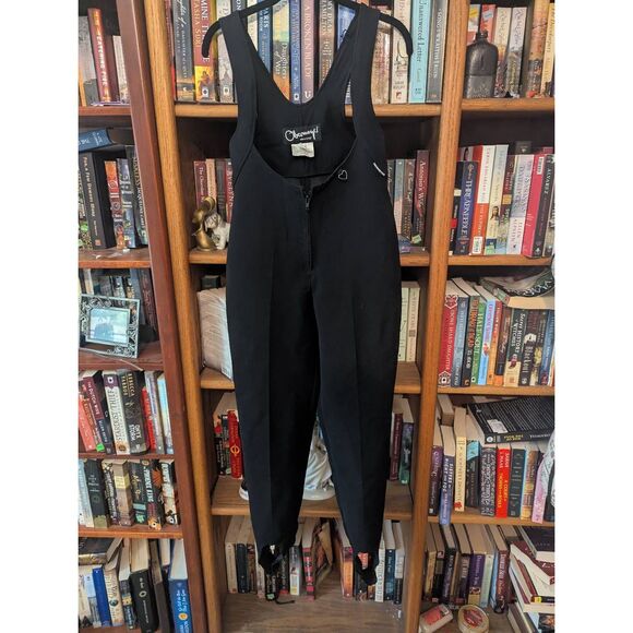 Obermeyer Vintage 80's Black Stirrup Snow Bib Women's Size 6 Small Wool Blend - Picture 1 of 6
